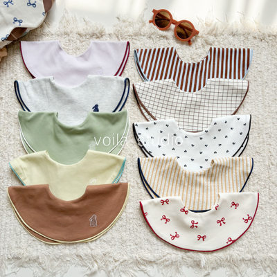 韩版纯棉滚边口水巾A类宝宝围嘴