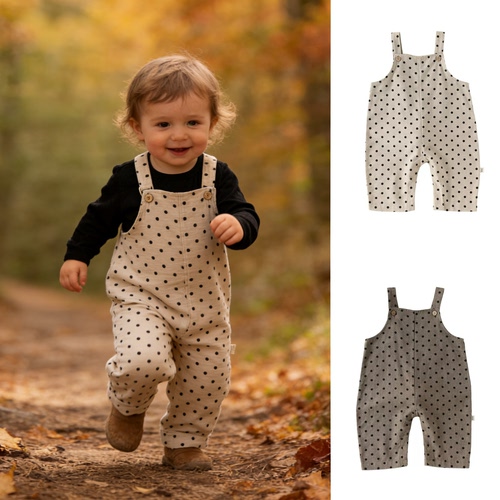 婴儿全棉背带裤春秋爬服A类ins