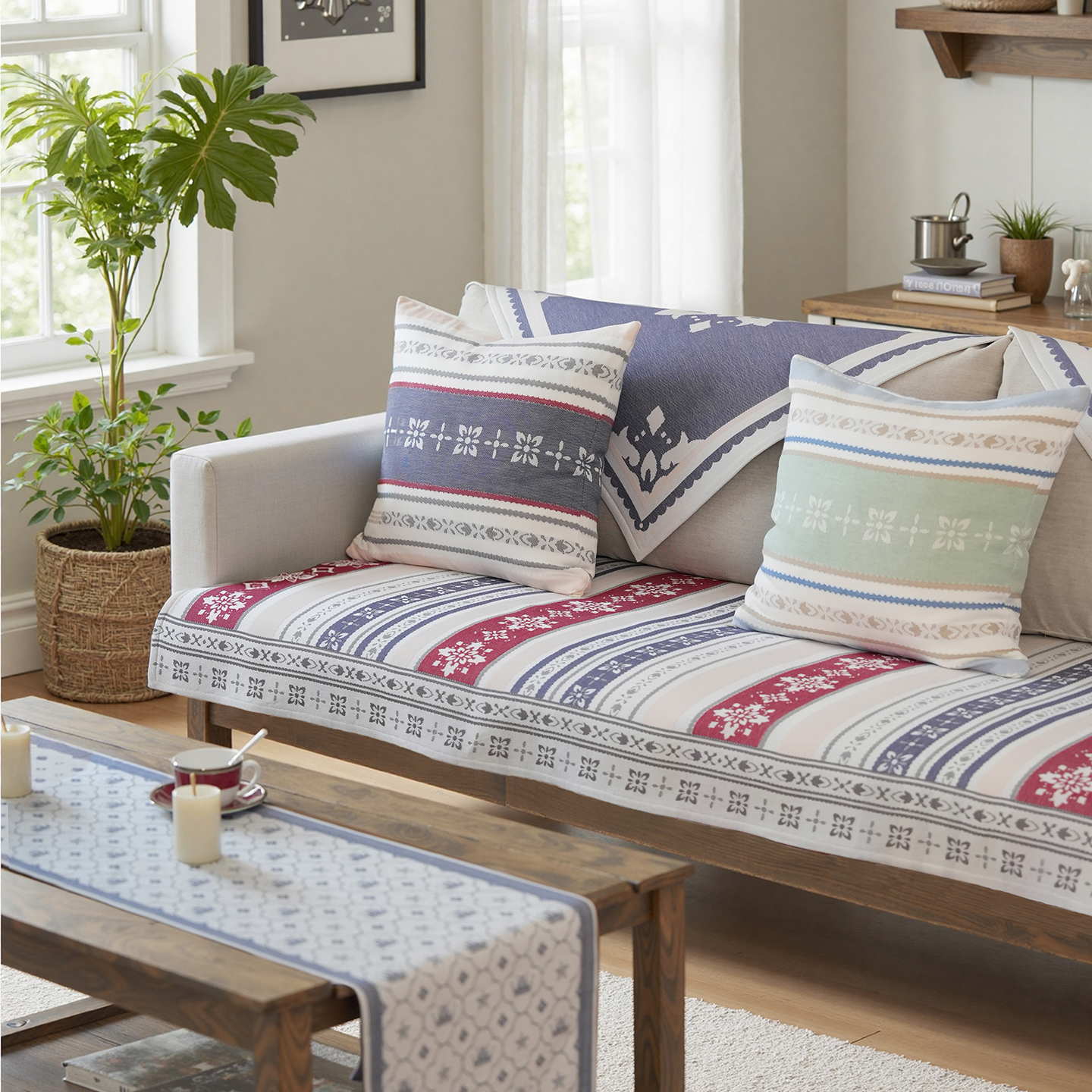 ekelund缇娜沙发垫全棉防滑坐垫