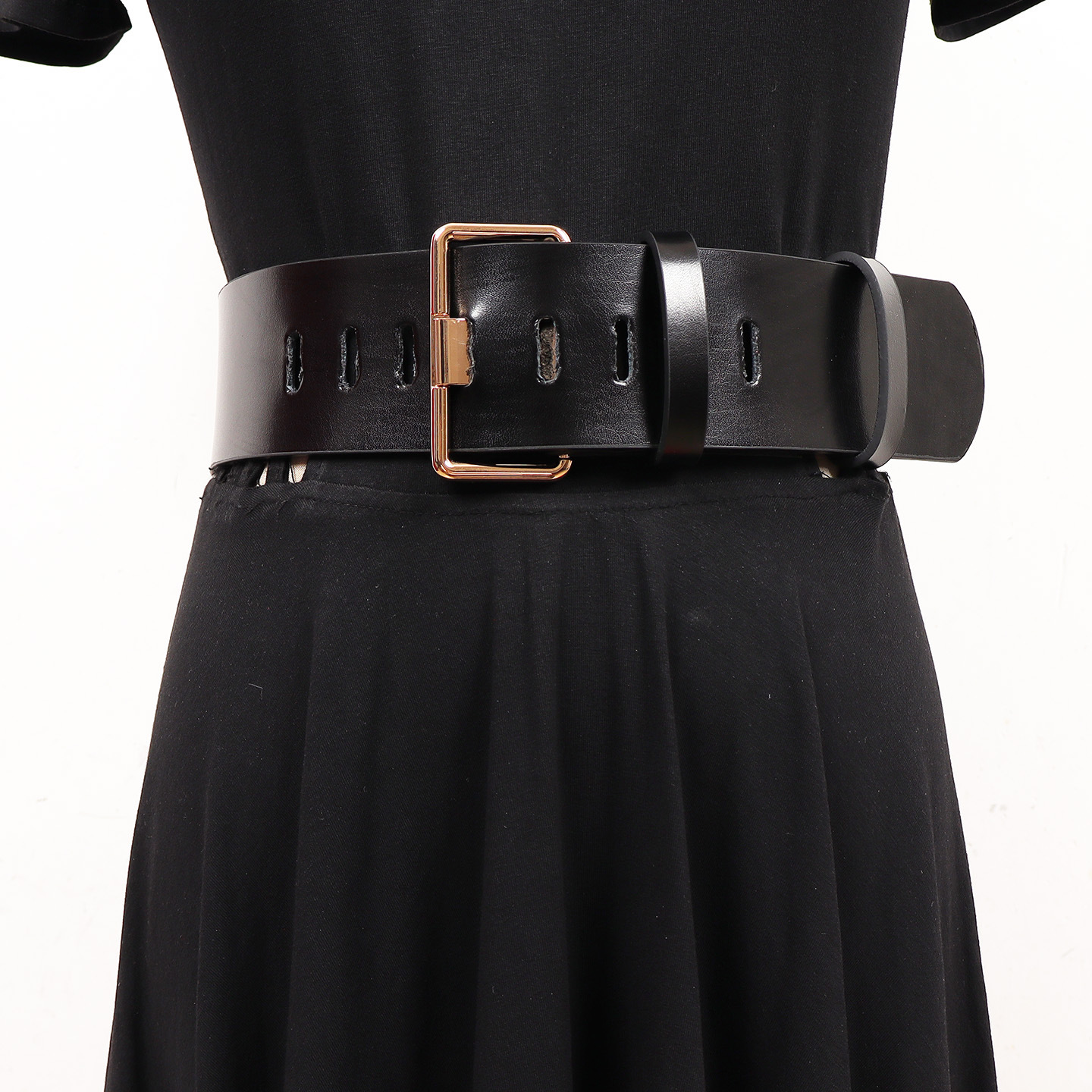 简约大气高级感皮带女复古二层牛皮宽腰带收腰搭配低腰裤大衣腰封