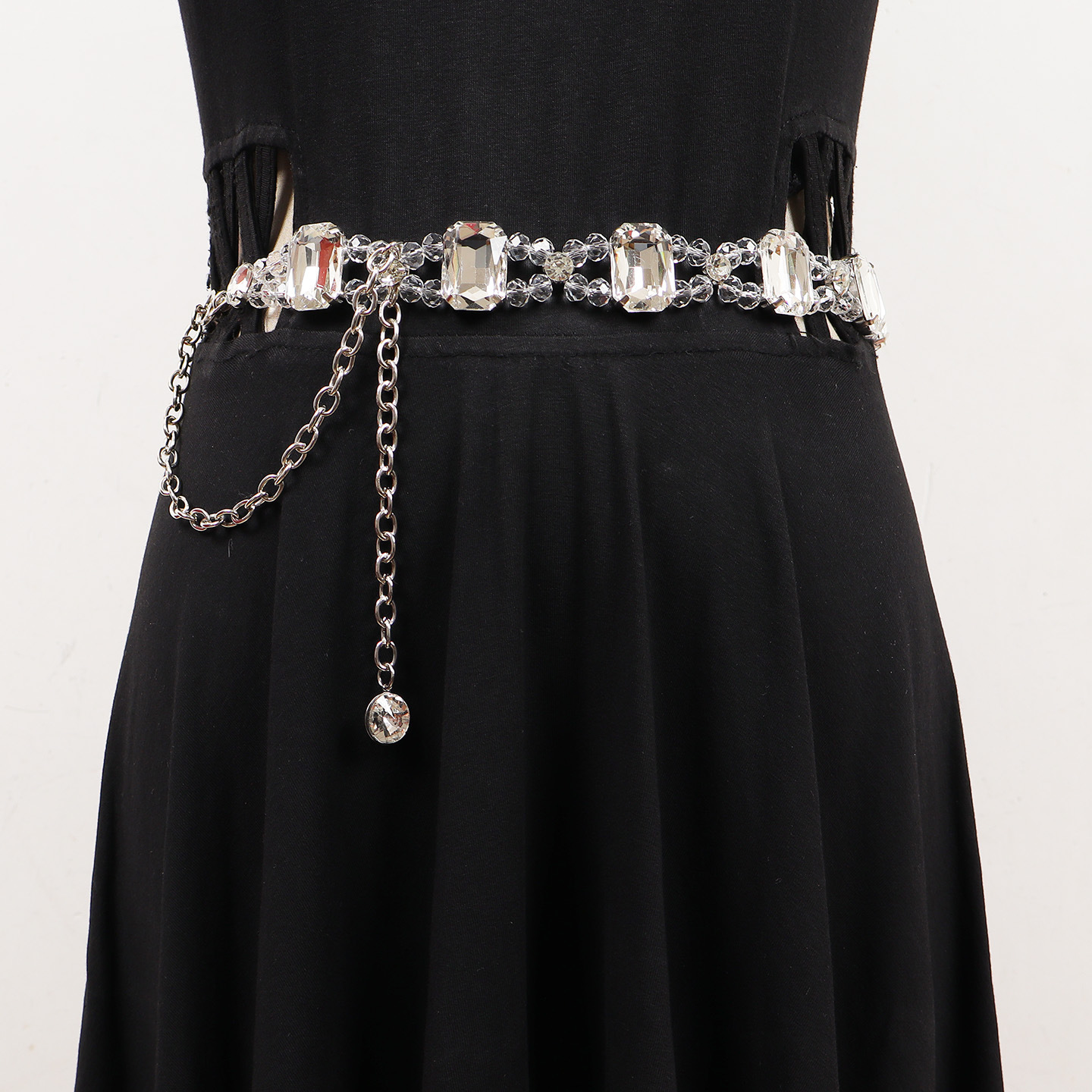 配连衣裙装饰腰链牛仔裤水钻韩版女士腰带金属镂空百搭舞蹈腰饰