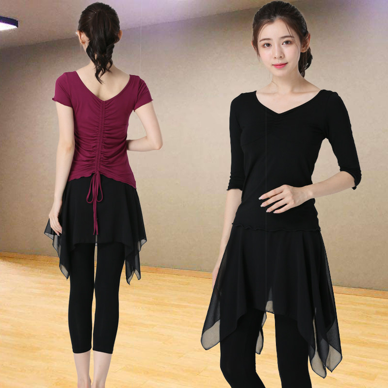 舞蹈练功服套装女成人衣服黑色裙裤莫代尔形体古典拉丁现代舞套装|msdalam kategori sukan/Yoga/kecergasan/bekalan peminat, Dance/Aerobik/Gymnastics, tarian Latin, Latin Dance Set - dari Buy2taobao.com untuk memberikan perkhidmatan ejen Taobao profesional membeli