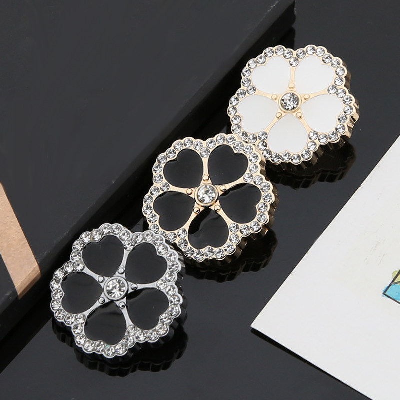 花型镶钻衣服纽扣装饰大衣风衣外套西服女高档钮扣时尚百搭小扣子