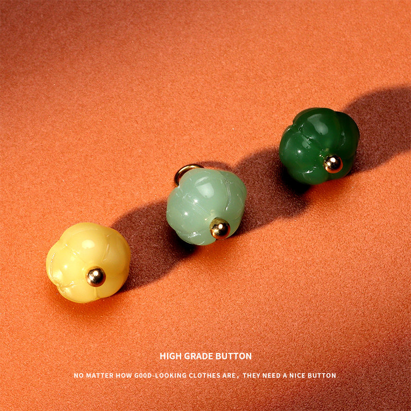 仿玉石汉服唐装玻璃纽扣衬衣开衫珍珠小扣子衣服复古旗袍纽扣配件