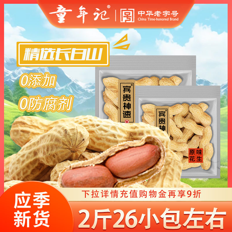 童年记花生原味花生500g*2独立小包小籽珍珠花生零食炒货