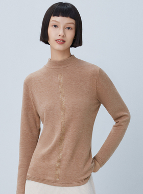 三枪保暖上衣女打底衫秋冬双面绒半高领女打底内衣保暖秋衣23990