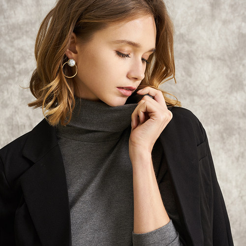 三枪翻领秋季单件贴身长袖打底衫