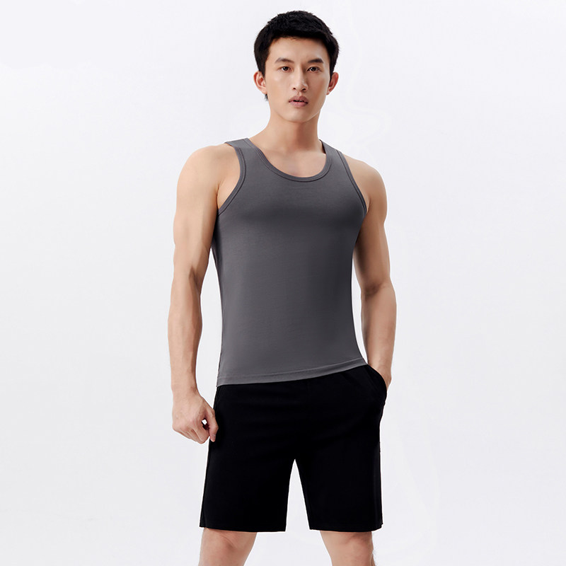 三枪男士背心透气舒肤弹力棉运动健身打底夏季汗衫纯色无袖30819