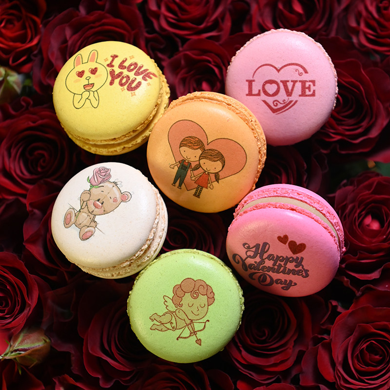 彩绘马卡龙定制图案生日礼物圣诞节礼物情人节礼盒特色礼品