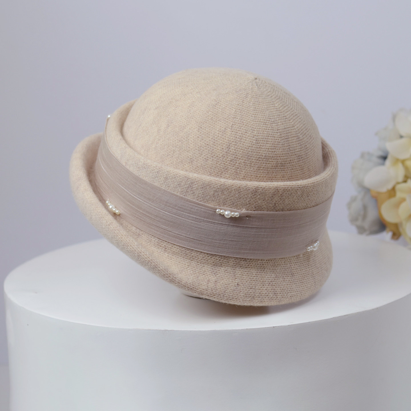 赫本风羊毛礼帽女士秋冬法式复古卷边渔夫帽高级感显脸小针织帽子,服饰配件/皮带/帽子/围巾,帽子,淘宝优惠券,粉丝福利购,淘宝优惠卷