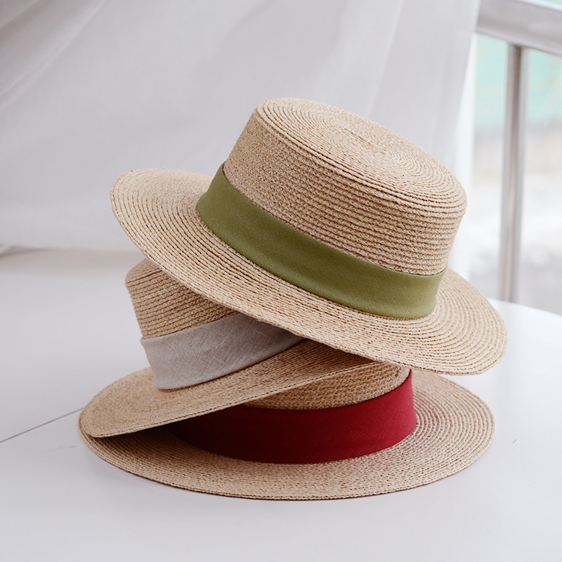 草帽女拉菲草韩版平檐春夏防晒
