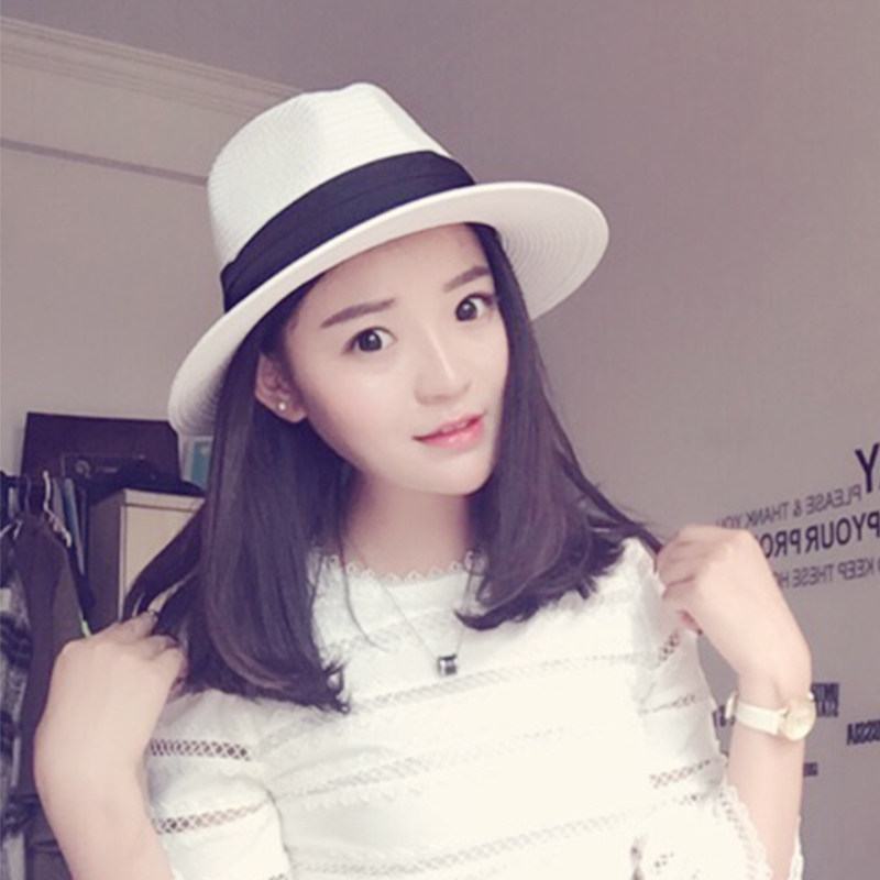 帽子女夏天遮阳帽韩版沙滩帽防晒女帽白色太阳帽草帽礼帽海边度假