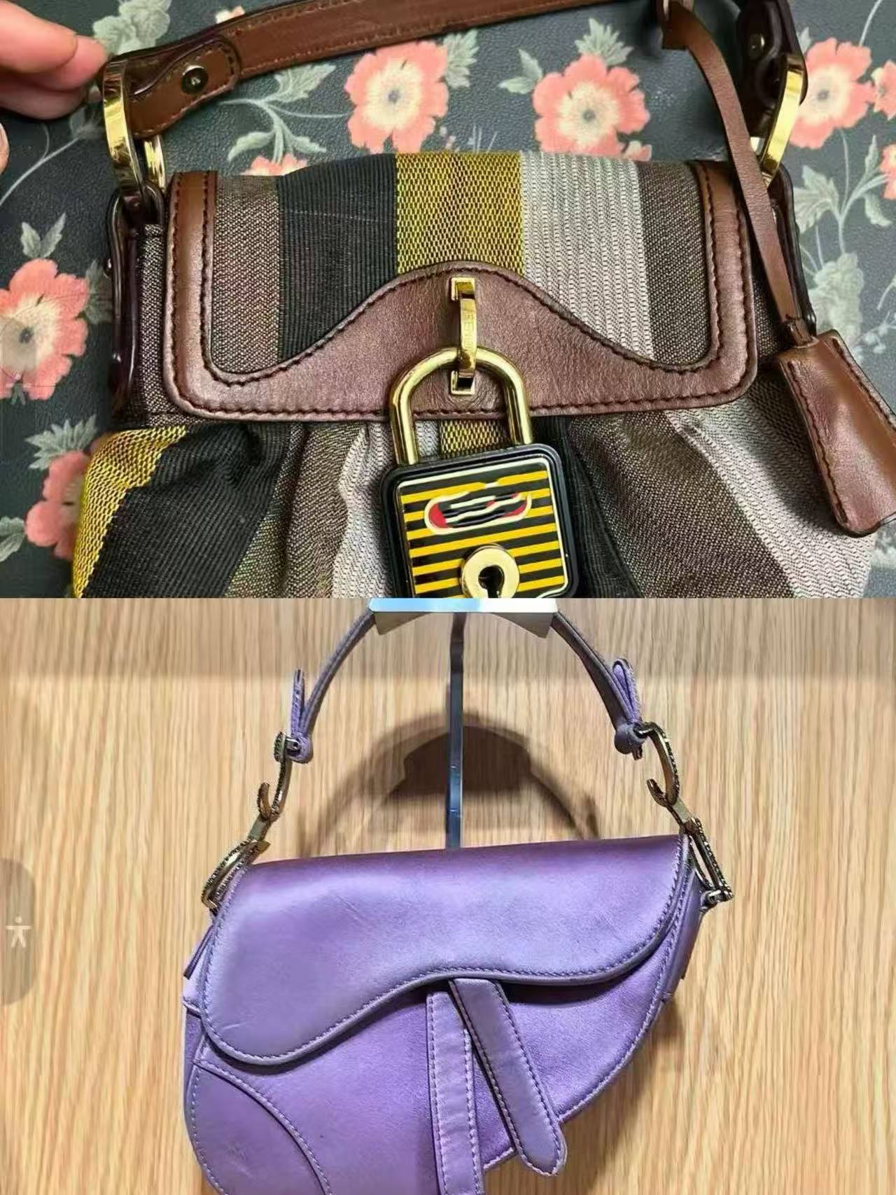 thumbnail for Vintage saddle bag, handbag, single shoulder bag, vintage mini bag, two bags