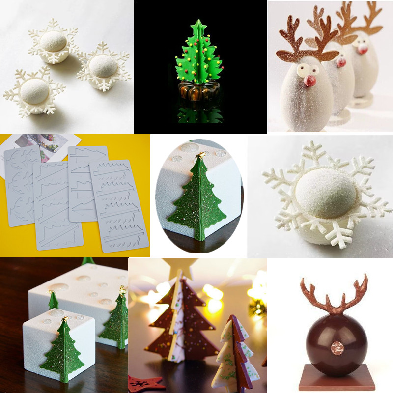 烘焙模具硅胶圣诞节雪花蛋糕装饰