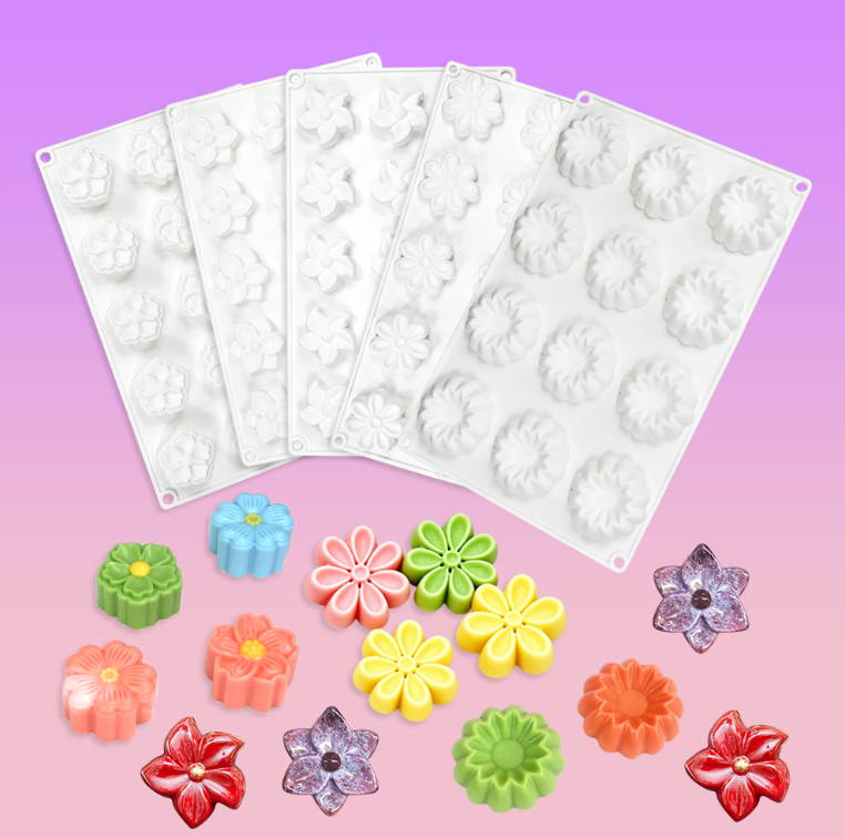 风车花巧克力糖果模具DIY花瓣花朵法式甜品蛋糕烘焙硅胶模具