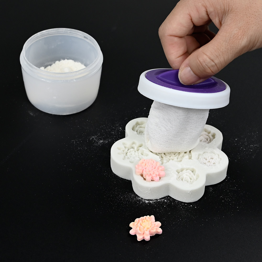 防沾粉扑翻糖干佩斯蛋糕饼干撒粉器 面粉玉米淀粉储存盒烘焙工具