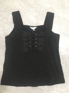 台湾品牌金颗罗伦诗四面弹力黑色小背心19元 包邮