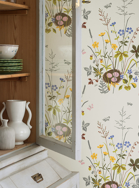 瑞典原装进口Borastapeter墙纸  FÅGELBO春天花园北欧背景墙壁纸