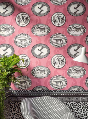 英国原装进口墙纸cole&son109-13060 109-13061 虎纹豹斑腰线壁纸