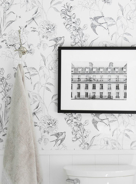 英国DG原装进口墙纸 英式田园 轻奢燕子卧室客厅背景墙壁纸PDG721