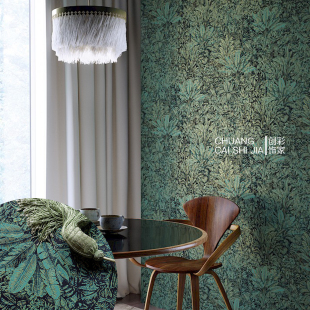 MASUREEL比利时原装 进口墙壁纸棕榈叶芭蕉叶卧室背景墙布CAB301