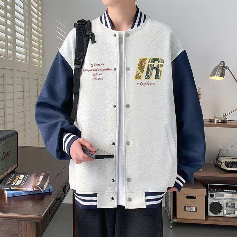 美式复古撞色棒球服男秋冬季新款国潮牌宽松oversize百搭外套夹克