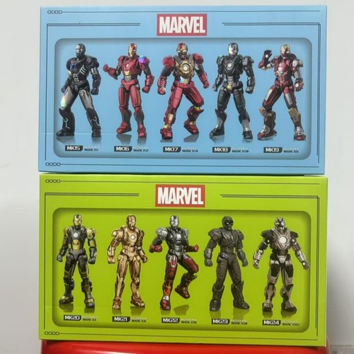 2025新款正版漫威授权MK15-24展示盒钢铁侠7CM拼装复仇者联盟套装