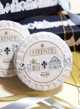 日本Pavilio Firenze美蒂奇美术馆限定佛罗伦萨手帐胶带贴纸素材