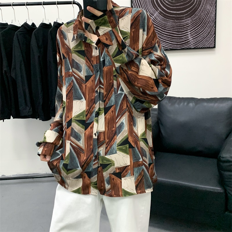 New style spring dress floral shirt spring summer shirt long sleeve Hong Kong Style Korean style top student