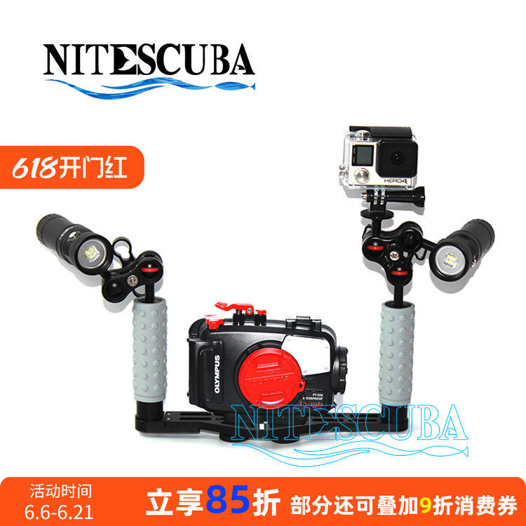潜水摄影Olympus奥林巴斯tg4黑卡+ weefine相机支架可接gopro套装