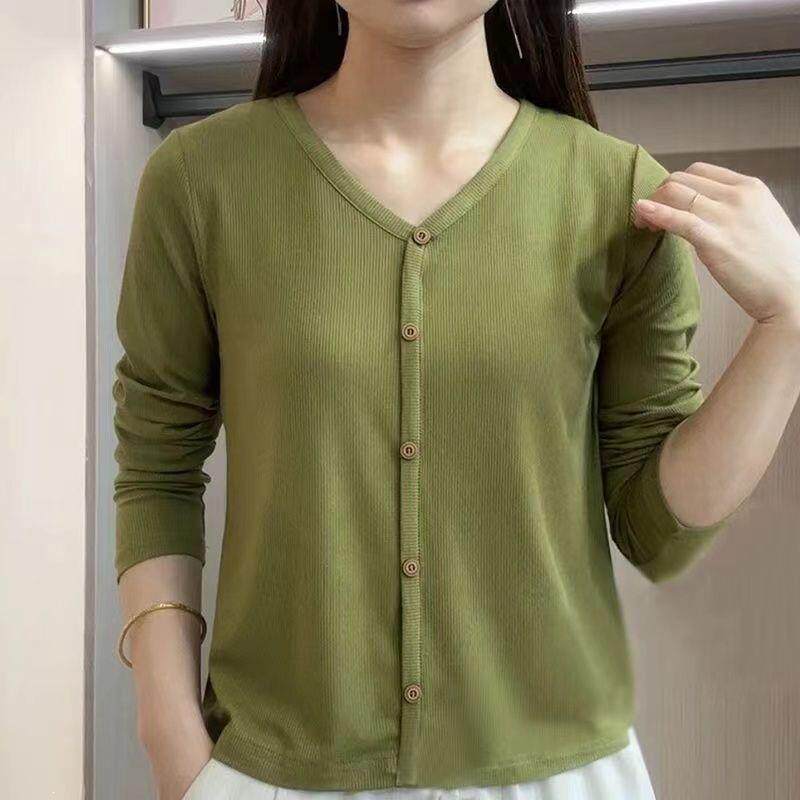 新款套头长袖T恤女春秋宽