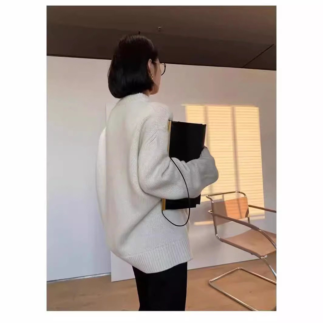 2026新款女装100%纯羊毛橘红色套头针织衫毛衣新年毛衣女秋冬季