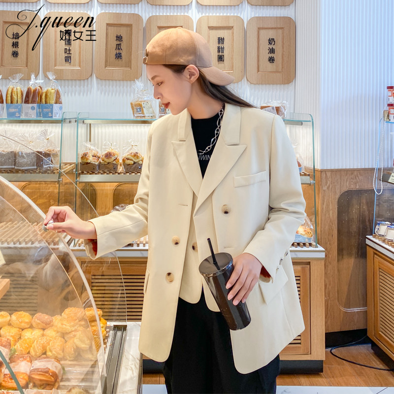 网红假两件设计感洋气西装外套