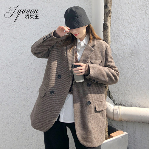 新款宽松显瘦休闲风港味西装外套