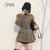 新款 短款 毛呢外套女小个子冬季 夹棉加厚立领呢子收腰保暖洋气大衣