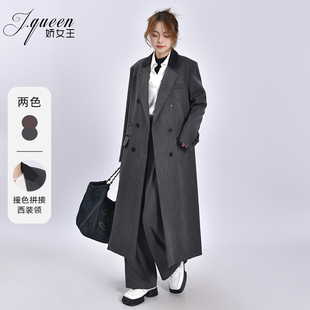 条纹高级感通勤廓形正肩西服正装 拼色西装 时尚 外套女秋季 大衣 新款