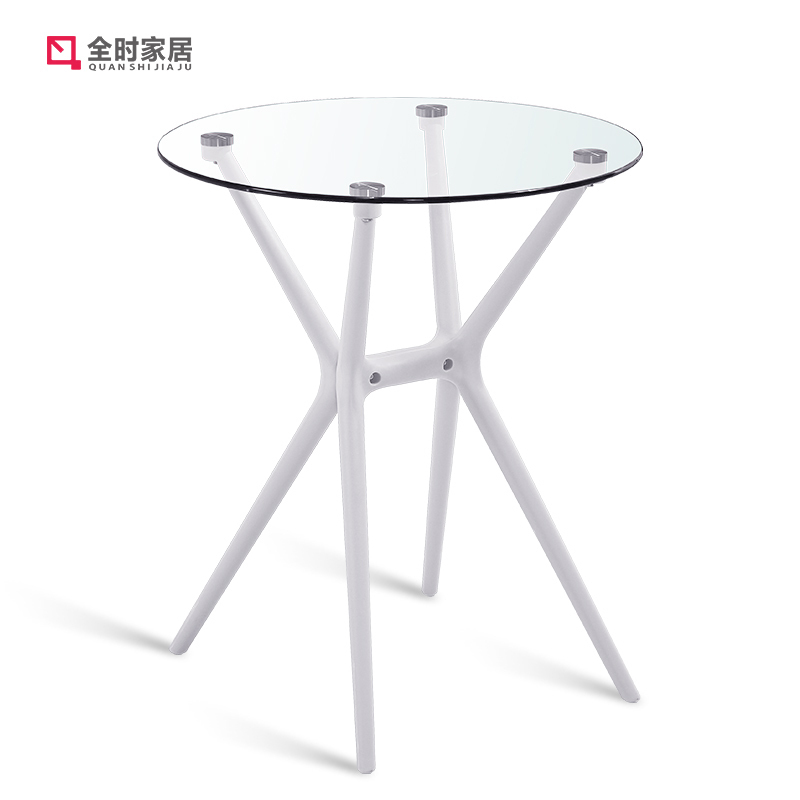 简约洽谈接待会客桌椅组合户外钢化玻璃小圆桌家用阳台休闲咖啡桌