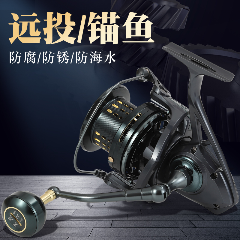 黑鹰复仇者全金属渔轮23轴16000纺车轮斜口锚鱼海钓鱼轮海竿轮