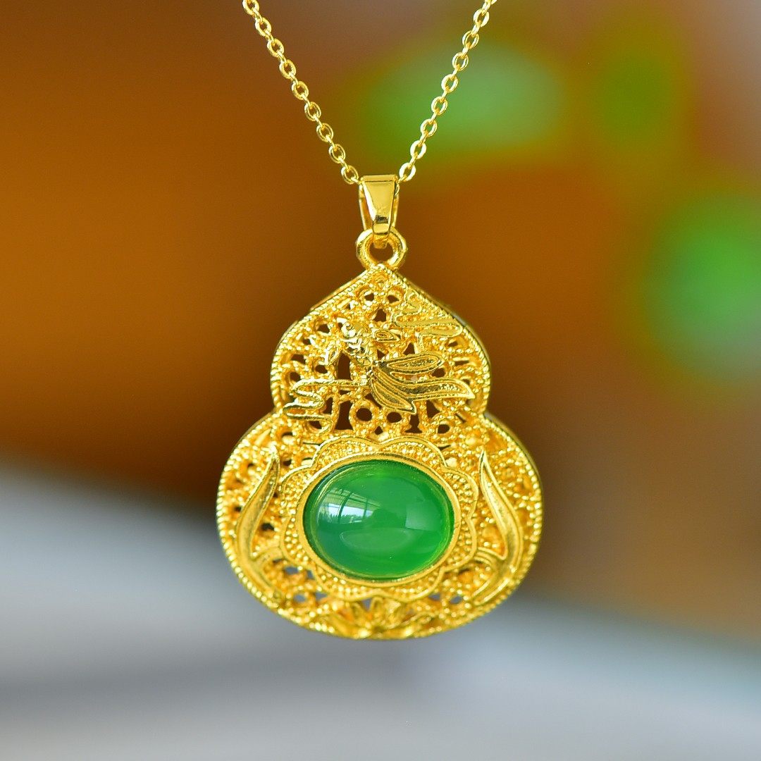 【名称】铜镶嵌绿玉髓圆蛋面福禄镂空吊坠,珠宝/钻石/翡翠,颈饰,淘宝优惠券,粉丝福利购,淘宝优惠卷