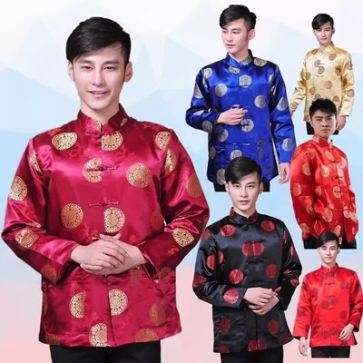 复古拜师喜庆中国风中老年秋冬男女士新中式汉服长袖外套上衣唐装