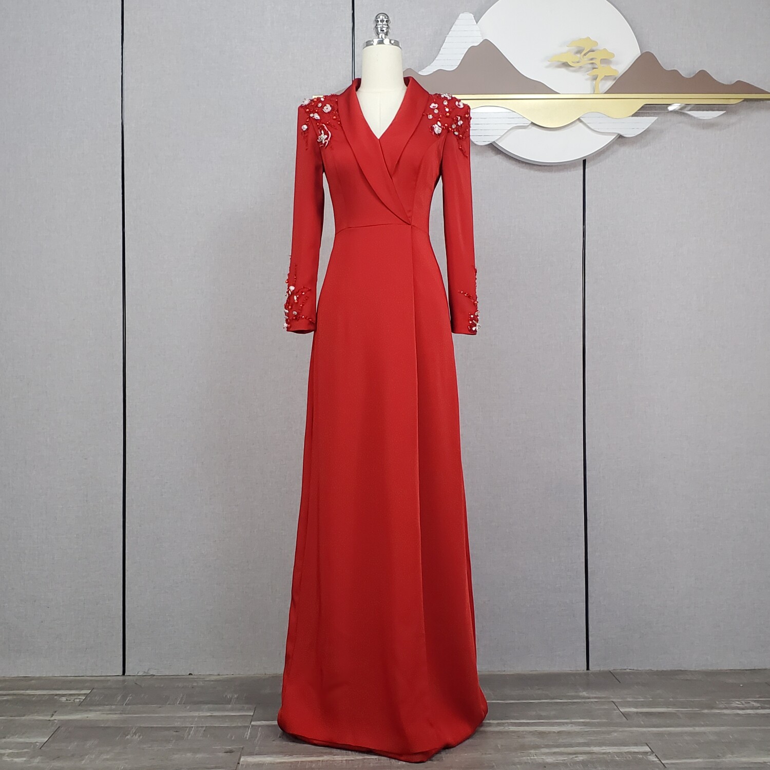 2025新款长袖礼服长裙修身显瘦西装式礼服年会晚会主持人长裙走秀,女装/女士精品,礼服/晚装,淘宝优惠券,粉丝福利购,淘宝优惠卷