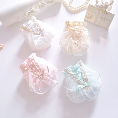 日系小清新全棉纯棉彩棉系带荷叶公主学生三角少女可爱女士内裤