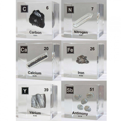 真实元素立方：化学周期表实物标