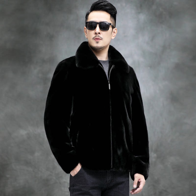 HAINING MINK BROTHER SHIJIA MINK 남성 가을 겨울 따뜻한 패션 코트 재킷 모조 남성 모피