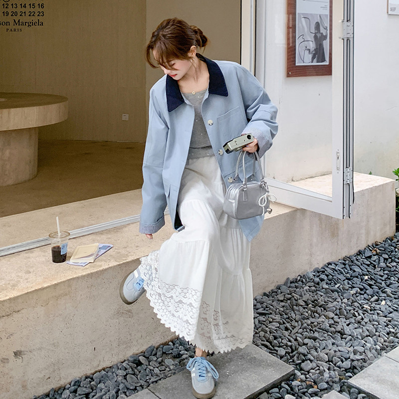 【】拼接设计感风衣外套C161-8826-P150-K228,女装风衣,2C161