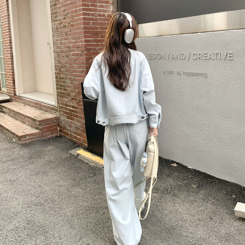 【新款已出货】气质百搭休闲风外套+长裤套装C161-8933-P195-K298,女装套装/套裙,2C161