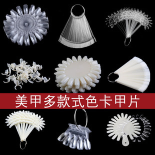 美甲椭圆色卡甲片色板假甲片甲油胶展示样板打板打版扇形甲片工具