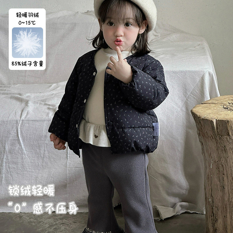 三折撤柜女宝轻羽绒内胆冬季新款婴幼儿保暖衣服女童白鸭绒短外套