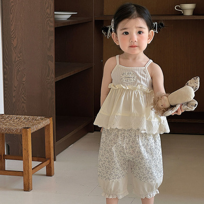 撤柜专区女童t恤夏季无袖吊带背心新款婴儿宝宝夏天儿童装外穿