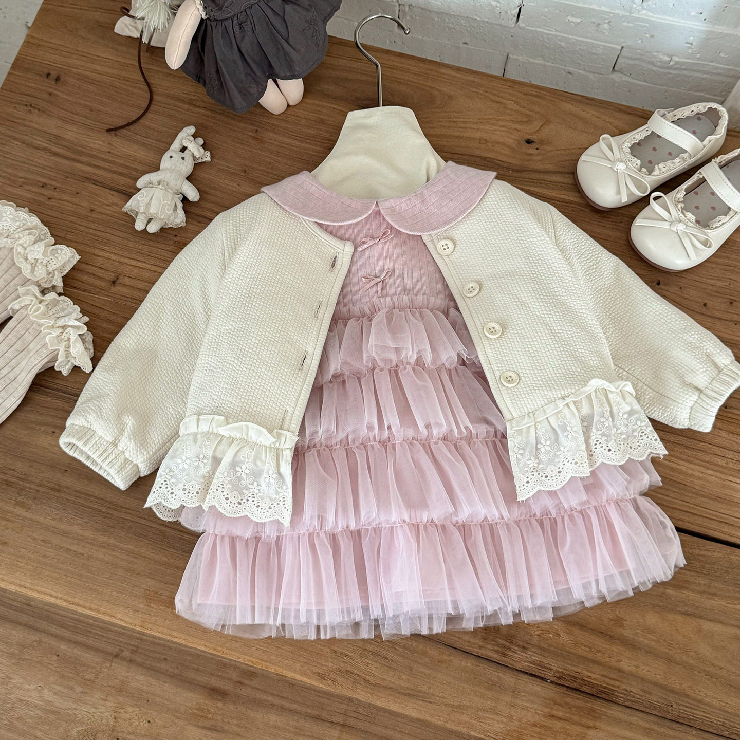 女童连衣裙2026秋季新款女宝秋装外套婴幼儿甜美纱裙百搭衣服 a类